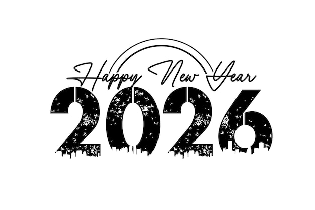 Vector happy new year 2026 text design for brochure design template card vector illustration new year 2026