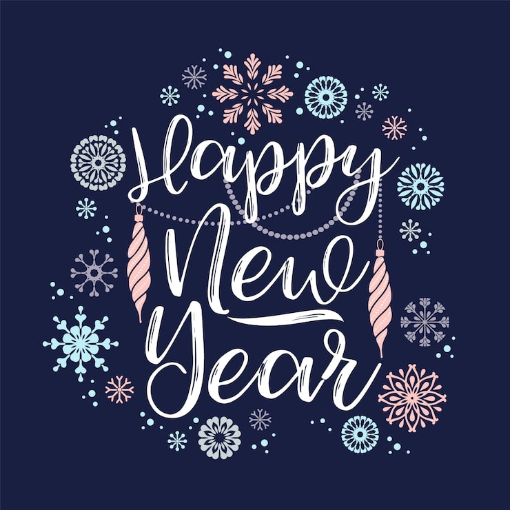 Vector happy new year lettering designs