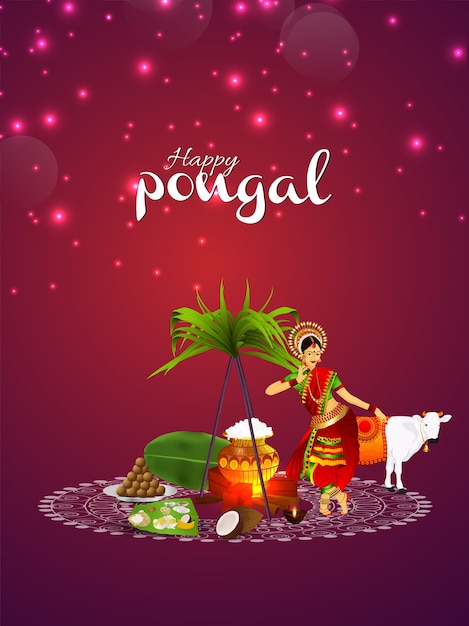 Vector happy pongal poster or background