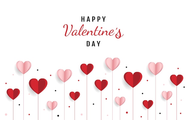 Vector happy valentine day with creative love composition of the hearts vector illustration