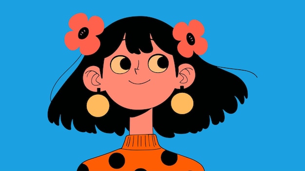 Vector happy womens day greeting card girl illustration