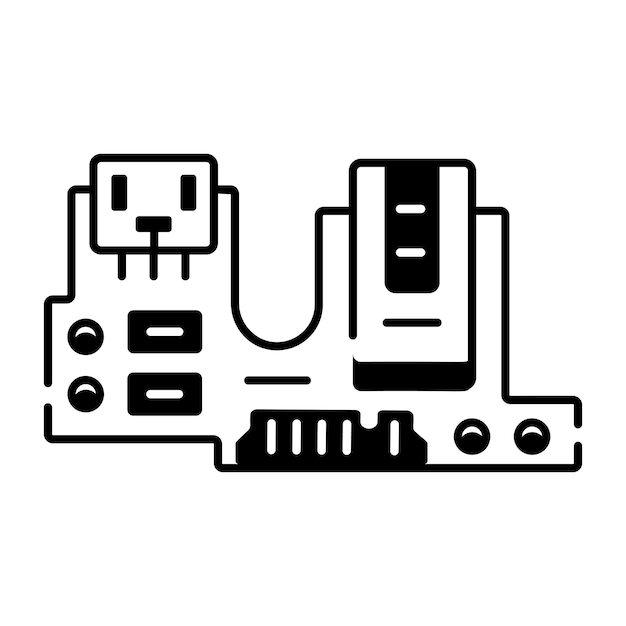 Vector hardware components line icon