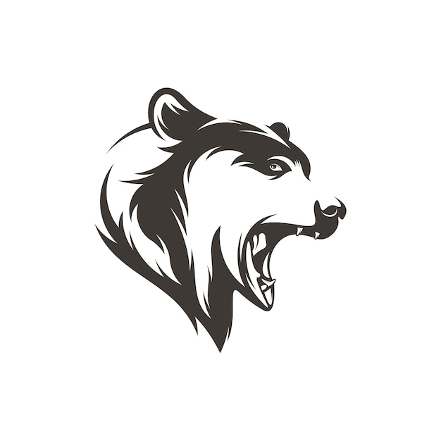 Vector head bear vector illustration design head bear logo design template