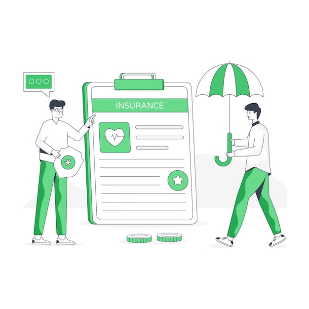Vector health insurance illustration designed in flat style