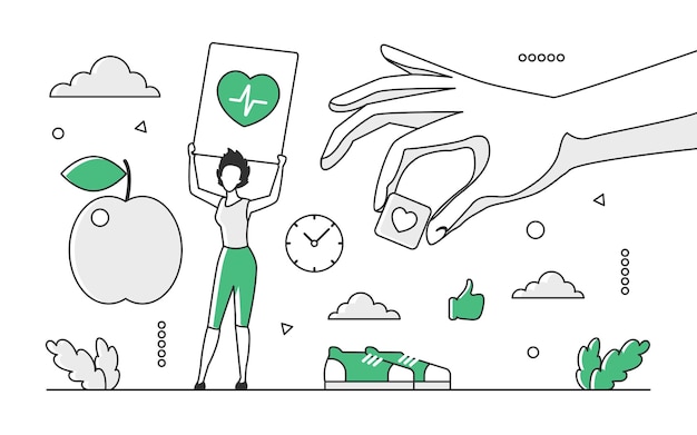 Vector health and sport activity program