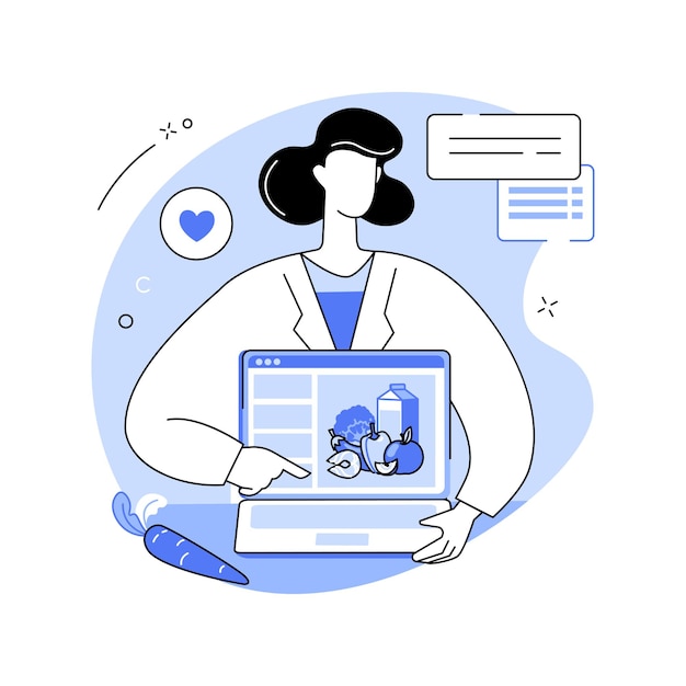 Vector healthy cooking isolated cartoon vector illustrations