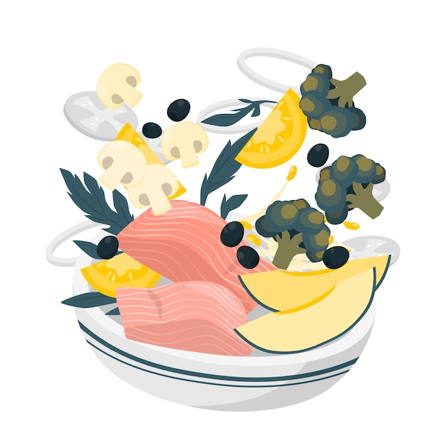 Vector healthy food  concept illustration