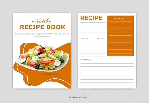 Vector healthy recipe book template design