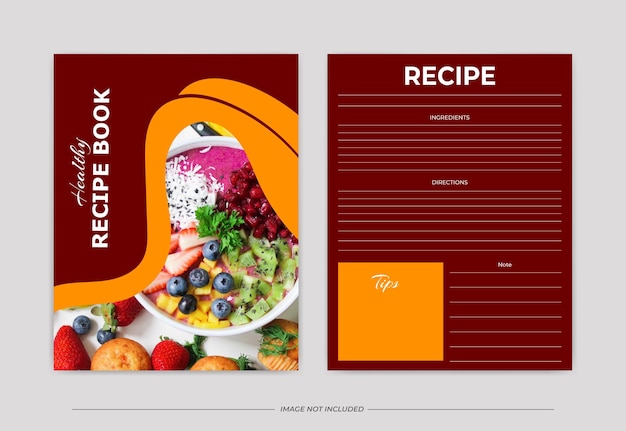 Vector healthy recipe book template design