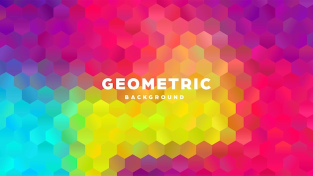 Vector hexagonal polygonal abstract background colorful triangle gradient design low poly hexagon shape