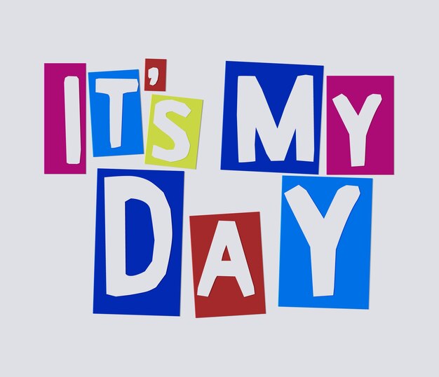 Vector high contrast typographic papercraft composition