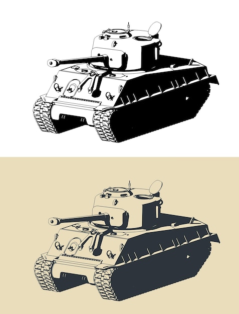 Vector historical m4 sherman tank