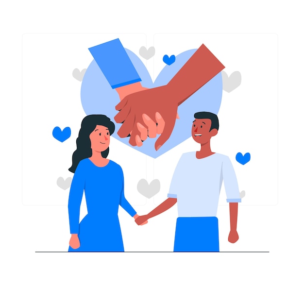 Vector holding hands concept illustration