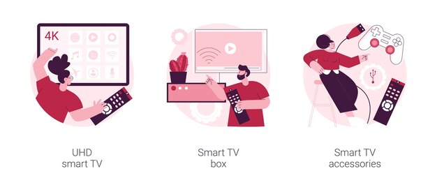 Vector home cinema abstract concept vector illustrations