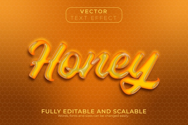 Vector honey text effect