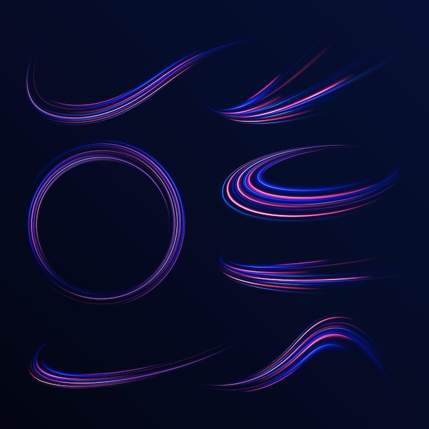 Vector horizontal speed lines connection vector background futuristic dynamic motion technology