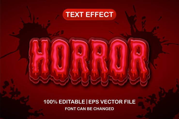 Horror 3d editable text effect