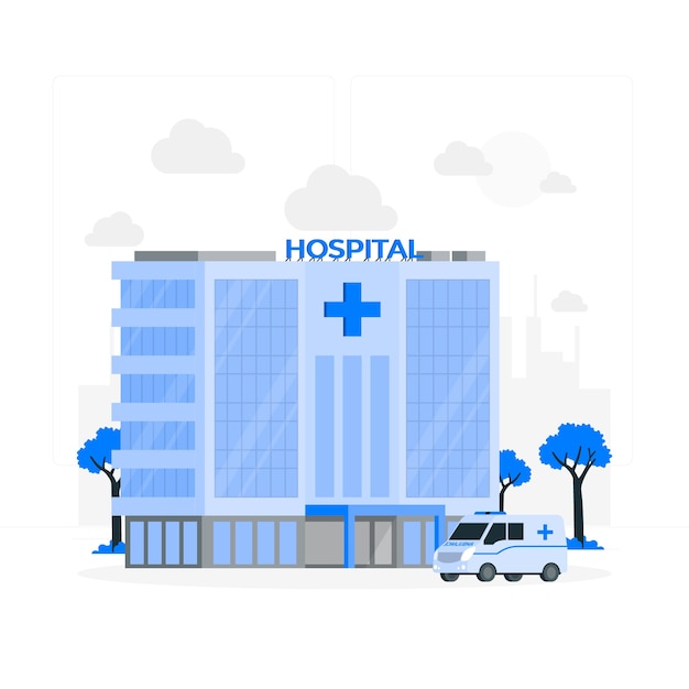 Vector hospital building concept illustration