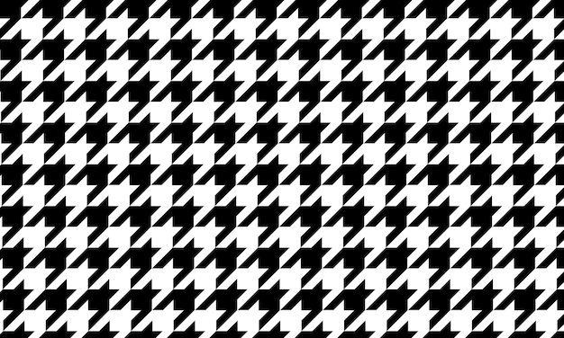 Vector houndstooth pattern design bold black and white geometric textile motif