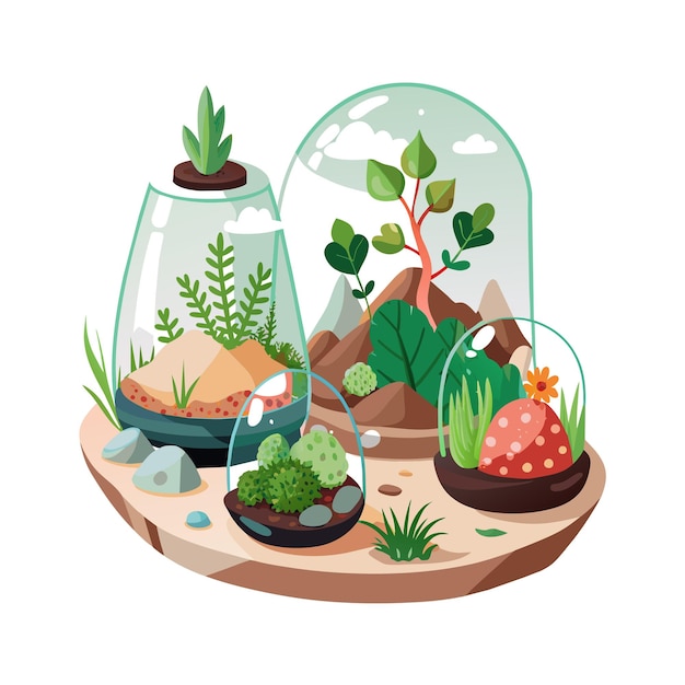 Vector houseplant in pot vector illustration concept