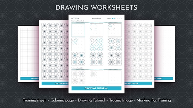 Vector how to draw a pattern step by step drawing tutorial draw guide worksheet