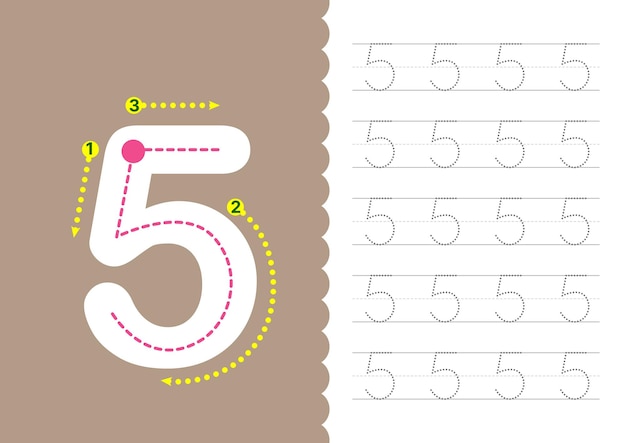 Vector how to write numbers step by step