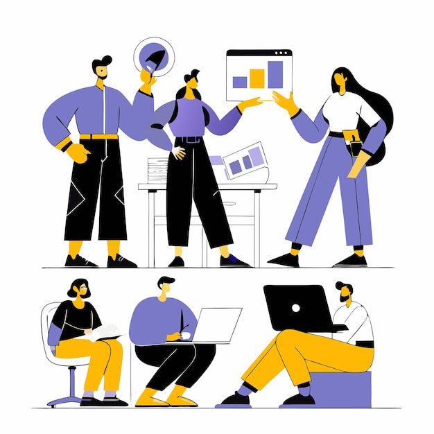 Vector the hr department forms a team in a vector illustration