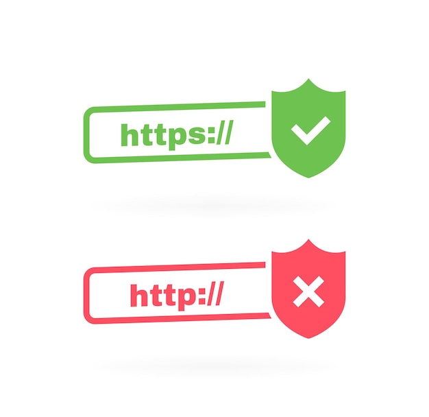 Vector http https protocol connection ssl encryption website vector illustration