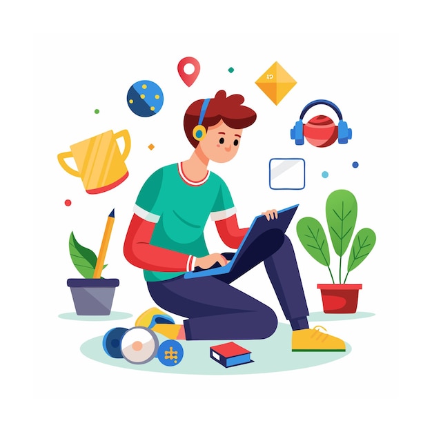 Vector human daily activity concept vector illustration