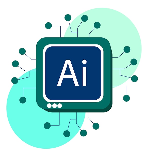Vector humanrobot digital technology interaction