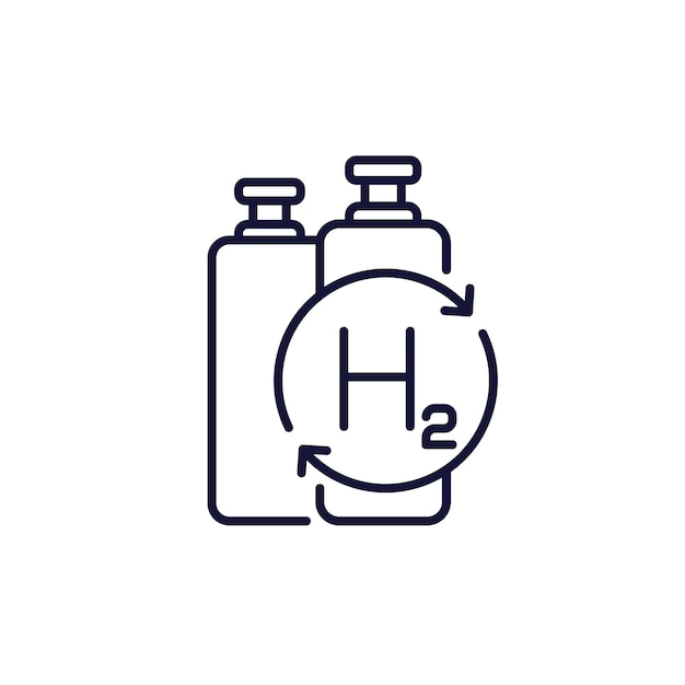 Vector hydrogen gas refill line icon