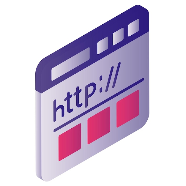 Vector hypertext transfer protocol isometric concept http data communication for world wide web vector