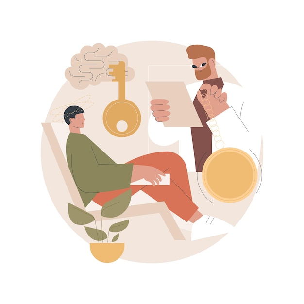 Vector hypnosis practice abstract illustration