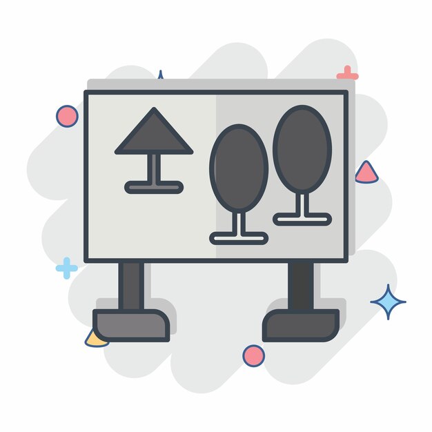 Vector icon map related to amusement park symbol comic style simple design editable