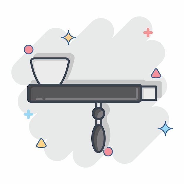 Vector icon pipe related to american indigenous symbol comic style editable