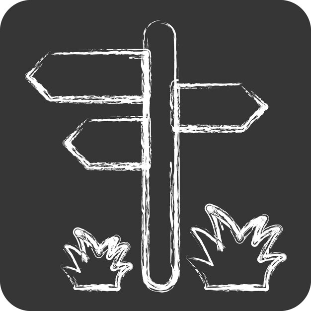 Vector icon pointer suitable for city park symbol chalk style simple design editable design template vector