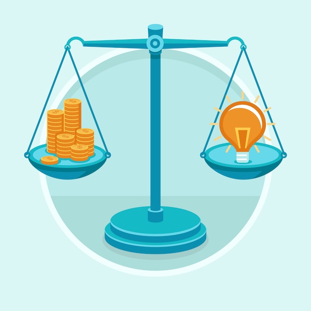 Vector idea is money - vector concept in flat style