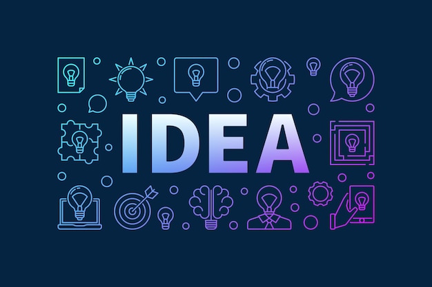 Vector idea vector concept modern illustration or banner in thin line style
