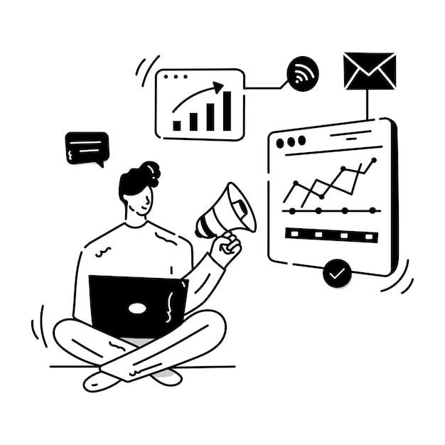 Vector illustration of business promotion in editable vector