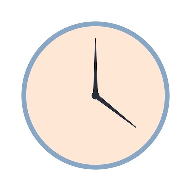 Vector illustration of clock on white background