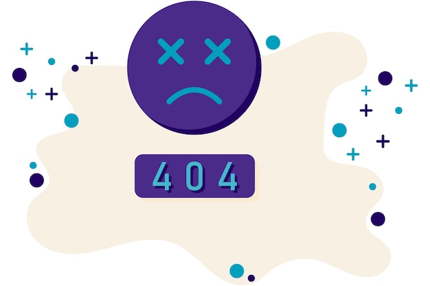 Vector illustration of error 404 and magnifying glass internet error page not found