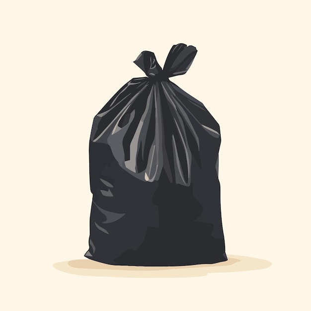 Vector illustration of a flat vector garbage bag for waste disposal