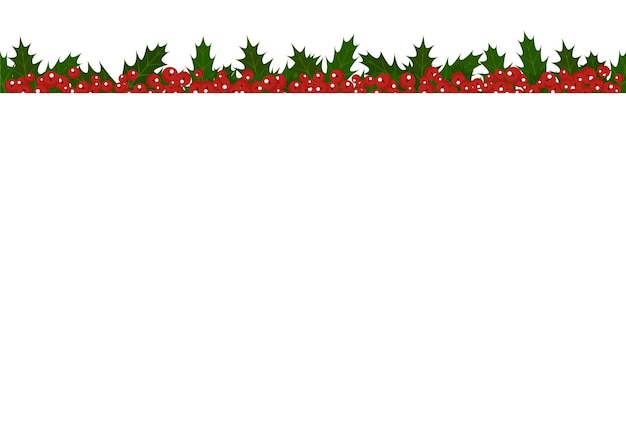 Vector illustration of a frame from a christmas plant holly. background for the holiday