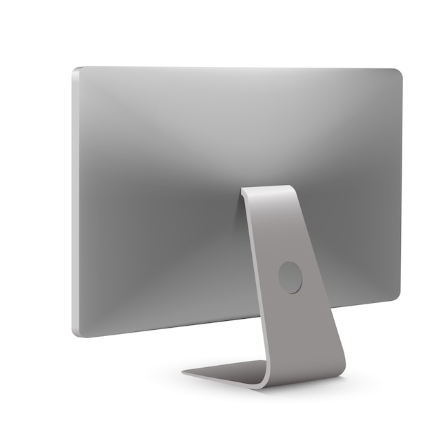 Vector  illustration of modern desktop computer monitor back view