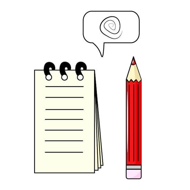 Vector illustration of pencil and paper