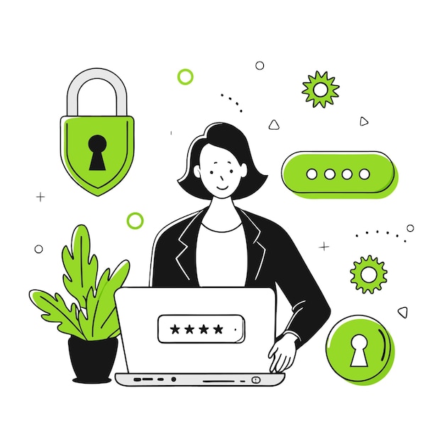 Vector illustration programmer computer vector technology concept web digital design programming