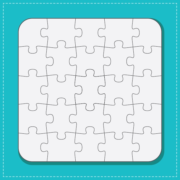 Vector illustration of a square shaped jigsaw puzzle eps vector