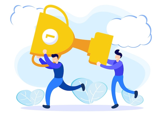 Vector illustration vector graphic cartoon character of teamwork