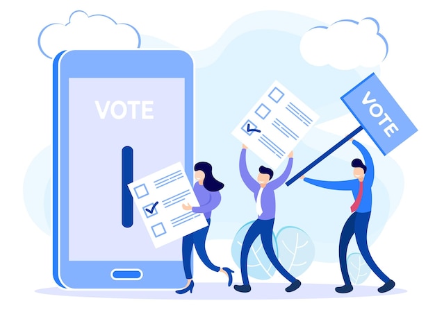 Vector illustration vector graphic cartoon character of voting