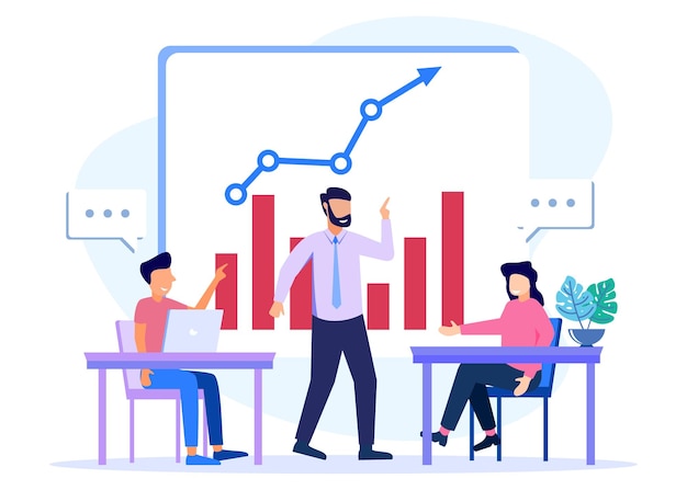 Vector illustration vector graphic cartoon character of work meetings